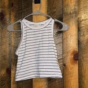Striped semi crop tank